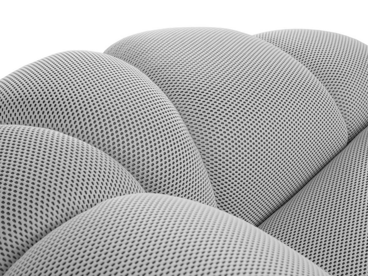 SOFA Diana aus 3D-Stoff silber 3 Sitzplätze - Silberfarben, Textil (114/72/234cm) - Micadoni