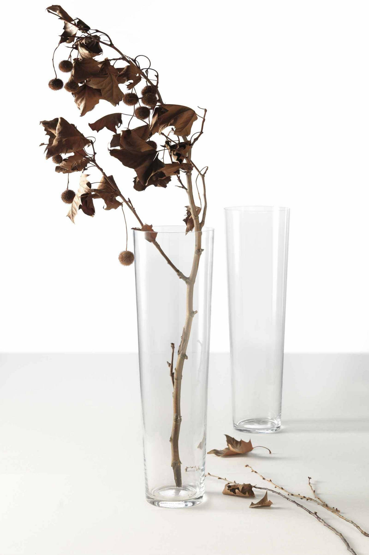BODENVASE konisch transparent ↕ 60 cm - Transparent, Glas (60cm) - Leonardo Living