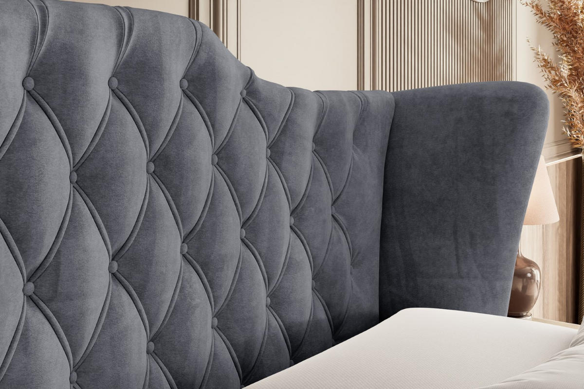 BOXSPRINGBETT VILA KING - 160x200 - H3/H4 - Dunkelgrau - Dunkelgrau, Holzwerkstoff (160/200cm) - ALTDECOR