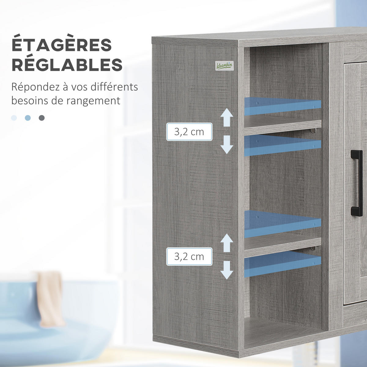 HÄNGESCHRANK Grau 1 Stück - Grau, Kunststoff (48/50/20cm) - GiPP