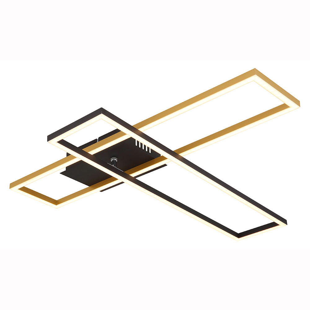 LED DECKENLEUCHTE Alu Gold Matt - Goldfarben, Metall (80/60/7.5cm) - Globo Lighting