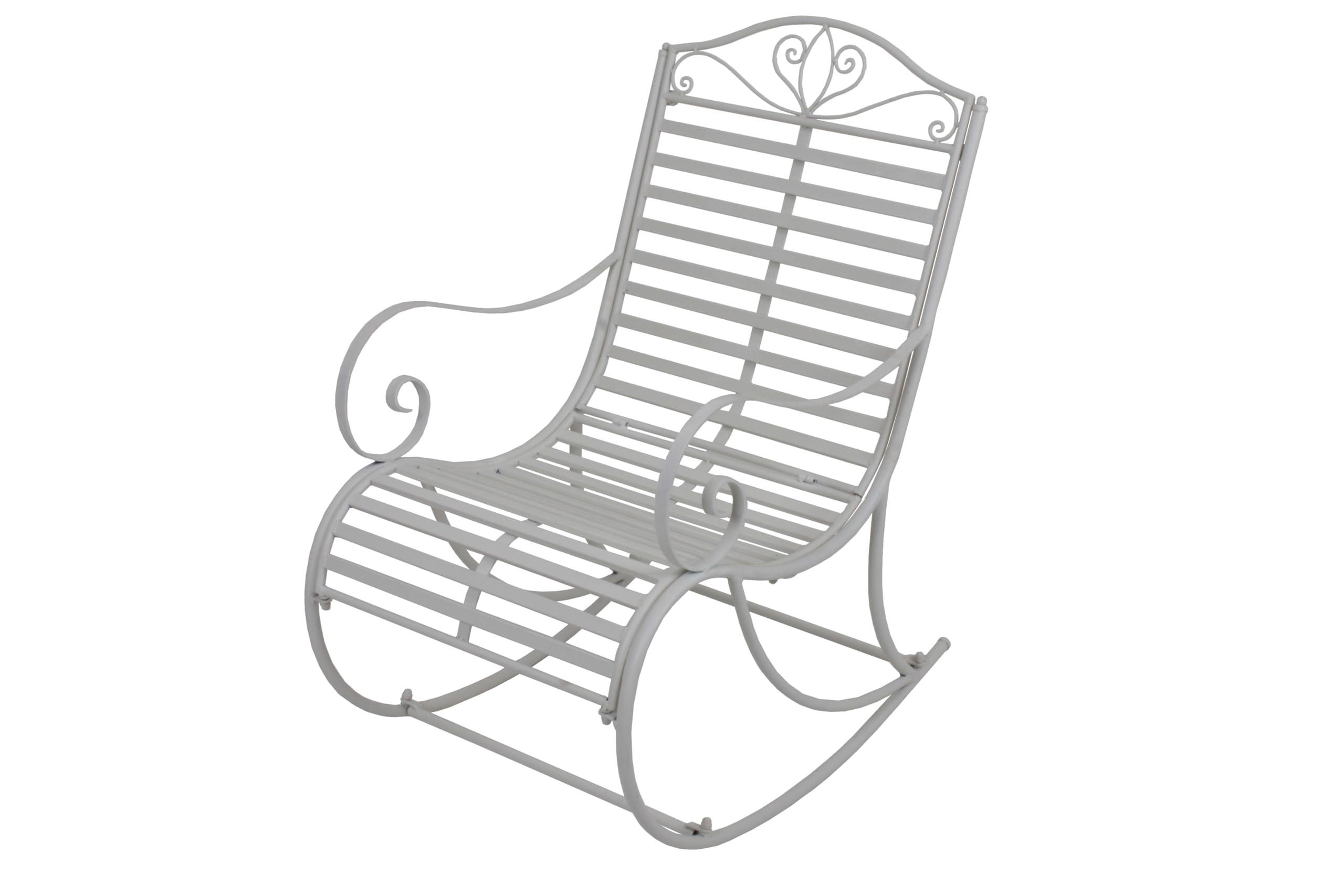 OUTDOOR-SCHAUKELSTUHL Maria Weiß Eisen Gartenstuhl - Weiß, Metall (57/84/99.5cm) - DELUKE