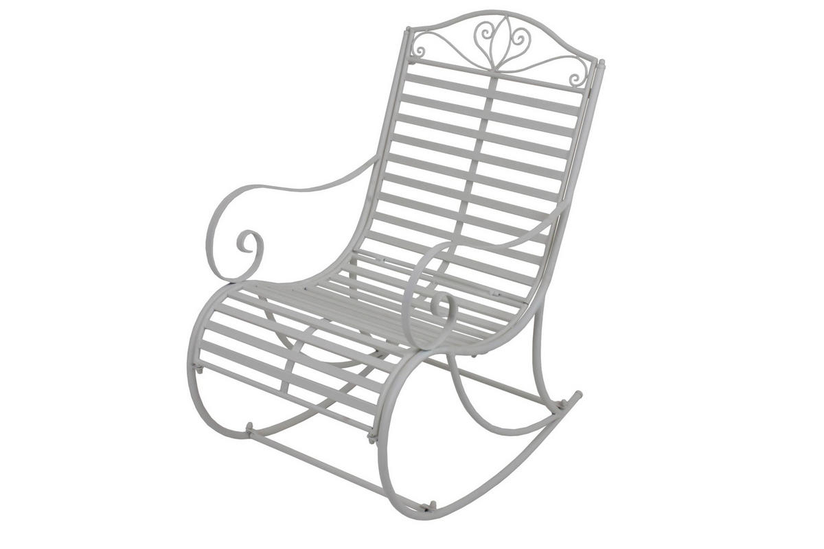 OUTDOOR-SCHAUKELSTUHL Maria Weiß Eisen Gartenstuhl - Weiß, Metall (57/84/99.5cm) - DELUKE