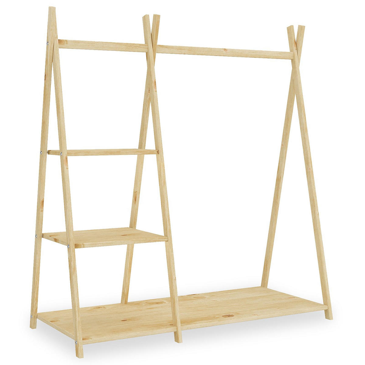 KINDERGARDEROBE LOTTE - Naturfarben, Holz (108/115/47cm) - IDIMEX