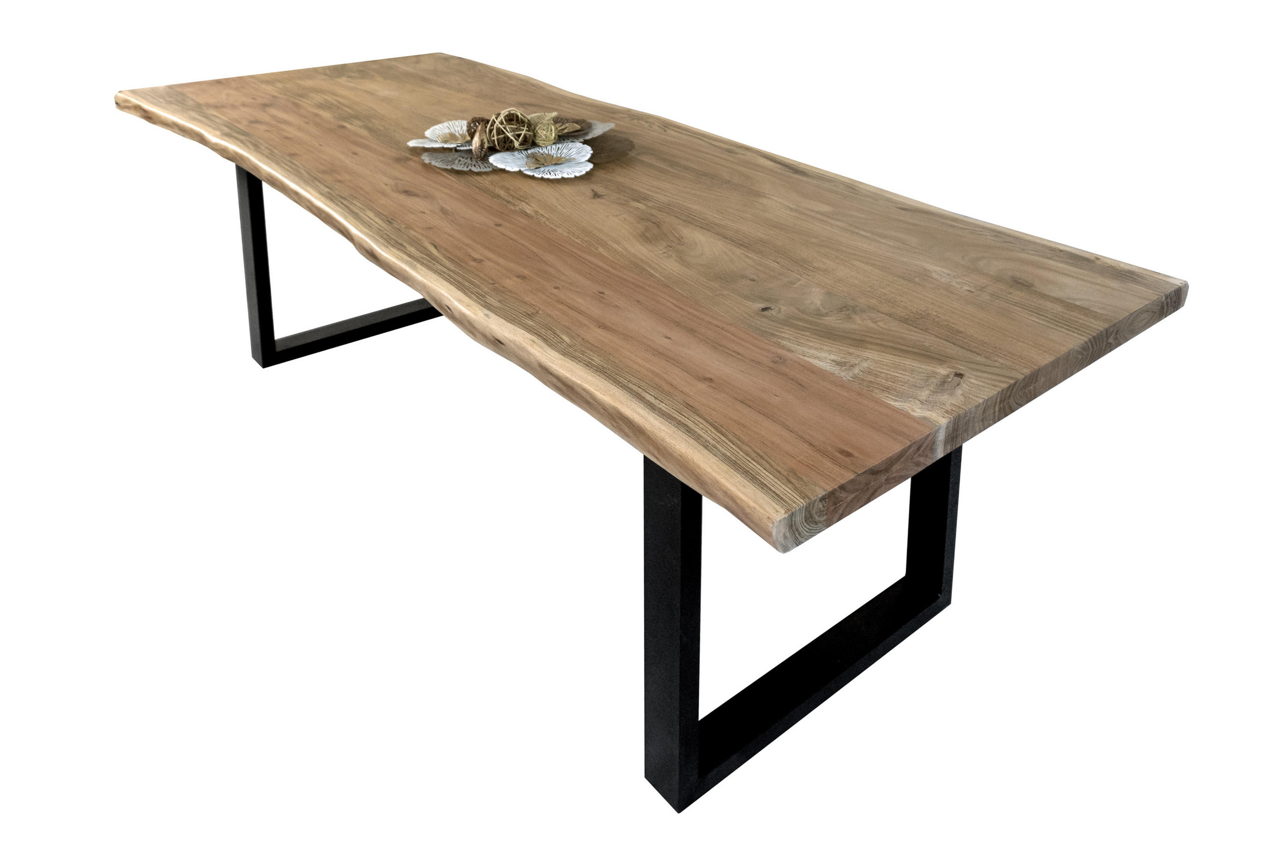 ESSTISCH CALI - Beige/Schwarz, Holz/Metall (100/260/77cm) - SAM