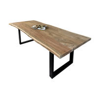ESSTISCH CALI - Beige/Schwarz, Holz/Metall (100/240/77cm) - SAM