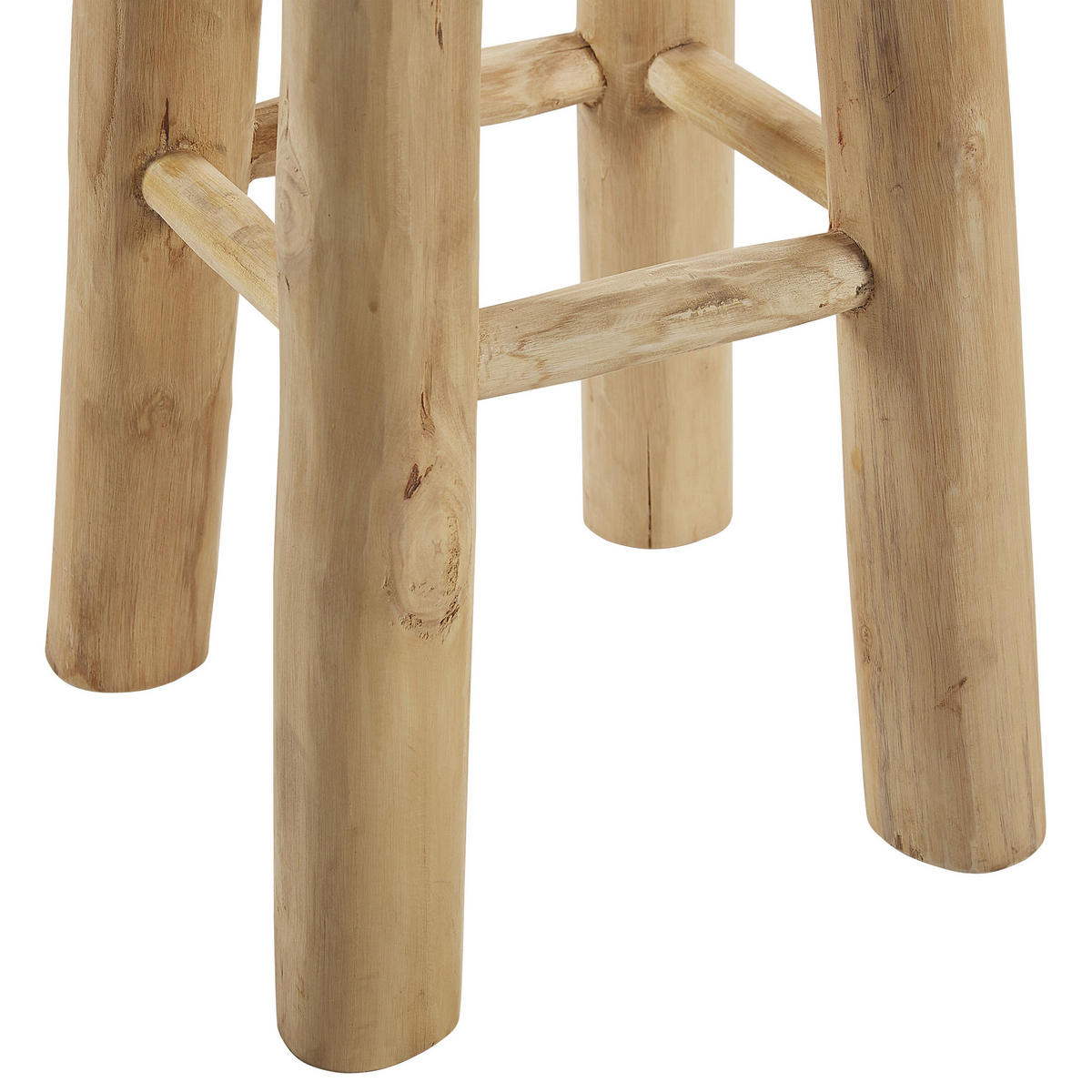 BARHOCKER Echtleder Goldbraun Walton - Hellbraun, Holz/Fell (40/80/40cm) - Beliani