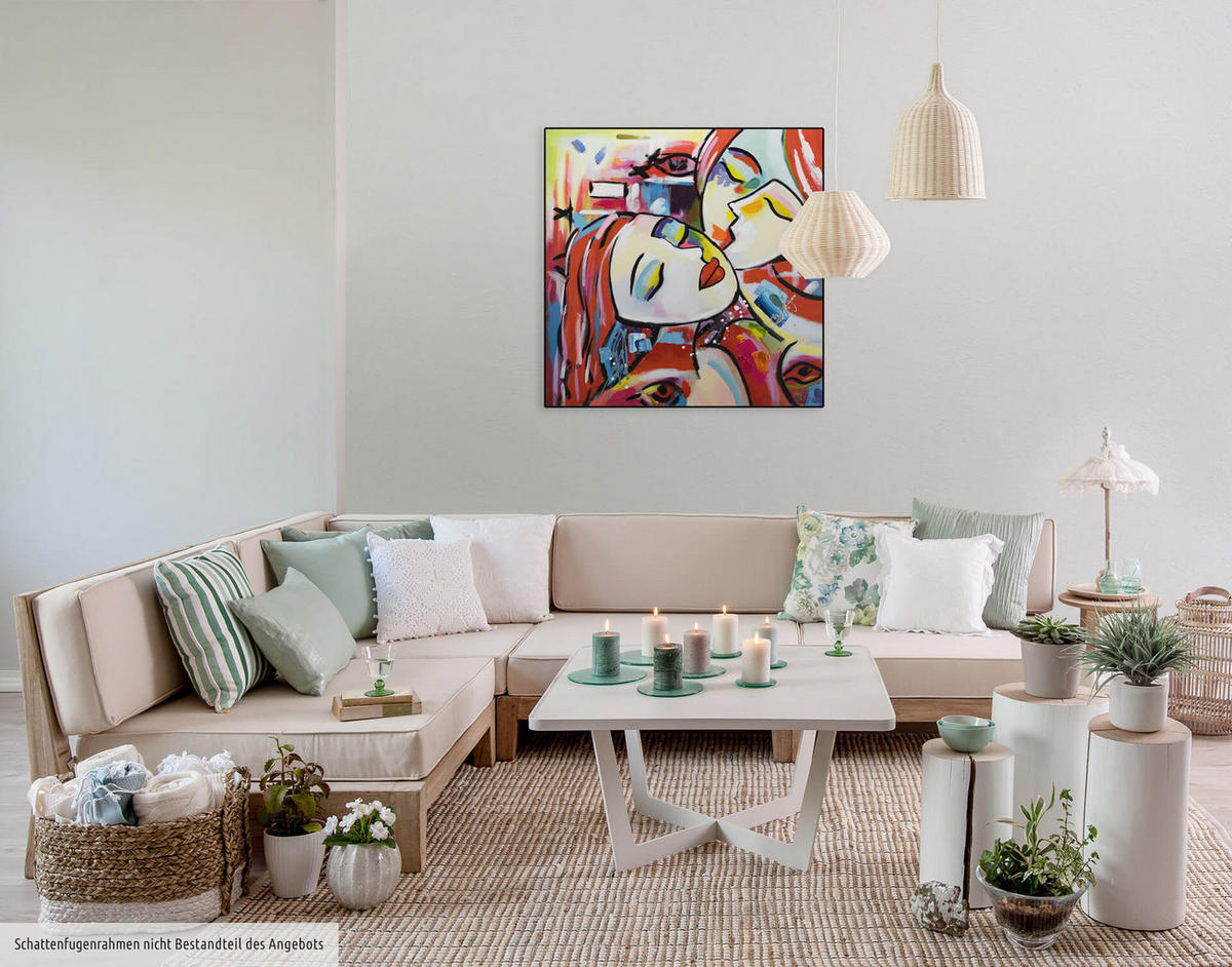 ÖLGEMÄLDE 80/80 cm - Multicolor, Holz/Textil (1.48/80cm) - KUNSTLOFT