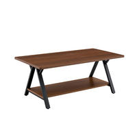 COUCHTISCH 110x57x44,5cm mit Stauraumregal, Moderner industrieller - Walnussfarben, Holz/Holzwerkstoff (110/57/44.5cm) - KOMHTOM