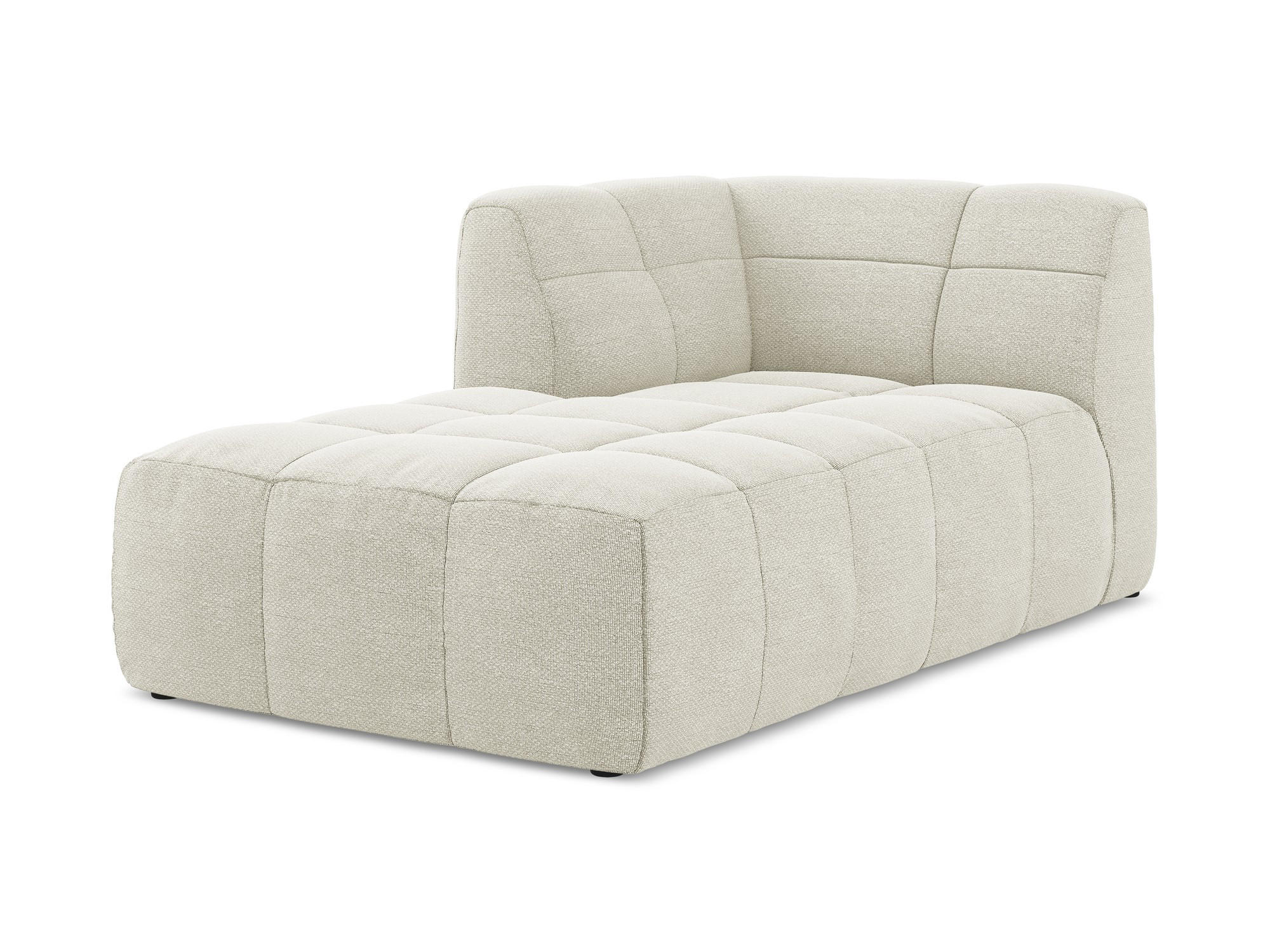 SOFAELEMENT Links Bouclé Stoff Beige - Sandfarben/Schwarz, Holzwerkstoff/Kunststoff (101/77/175cm) - Makamii