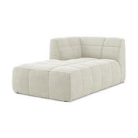 SOFAELEMENT Links Bouclé Stoff Beige - Sandfarben/Schwarz, Holzwerkstoff/Kunststoff (101/77/175cm) - Makamii