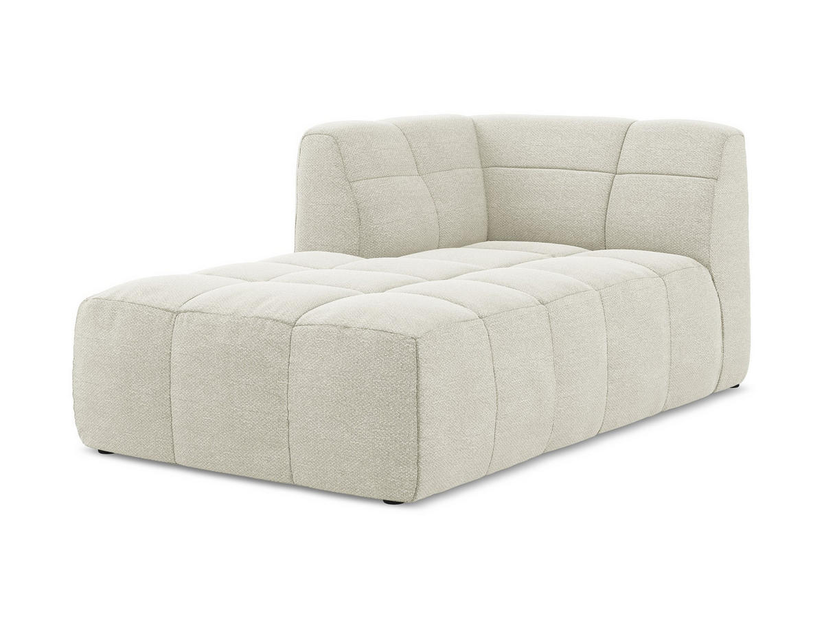 SOFAELEMENT Links Bouclé Stoff Beige - Sandfarben/Schwarz, Holzwerkstoff/Kunststoff (101/77/175cm) - Makamii