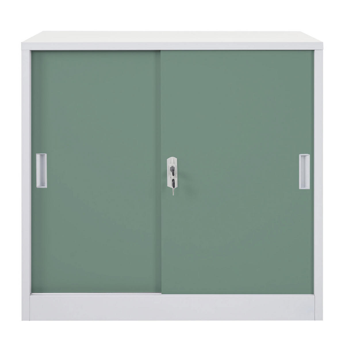 AKTENSCHRANK Grün - Grün, Metall (90/90/45cm) - MCW