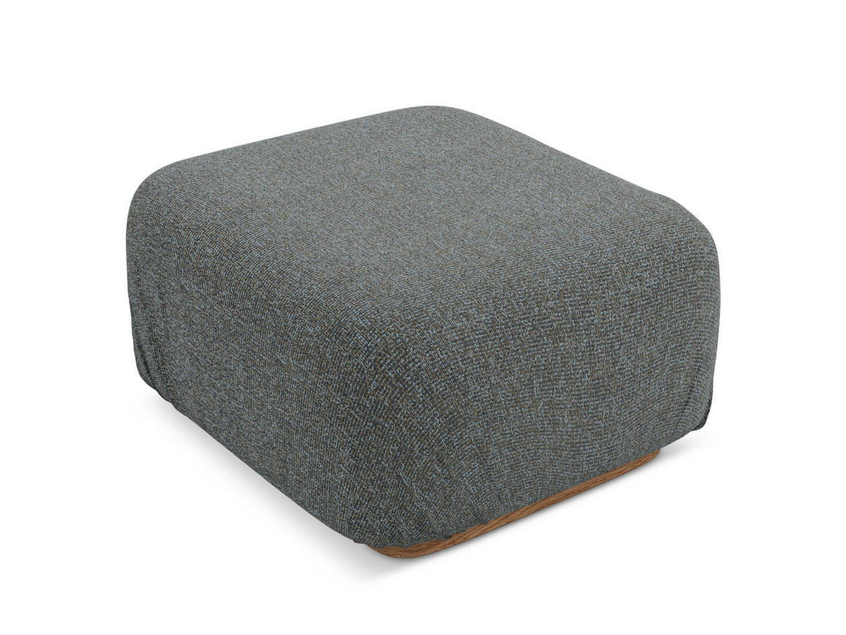 POUF Strukturstoff Stoff Grau - Dunkelgrau/Braun, Holz/Textil (83/95/41cm) - Makamii