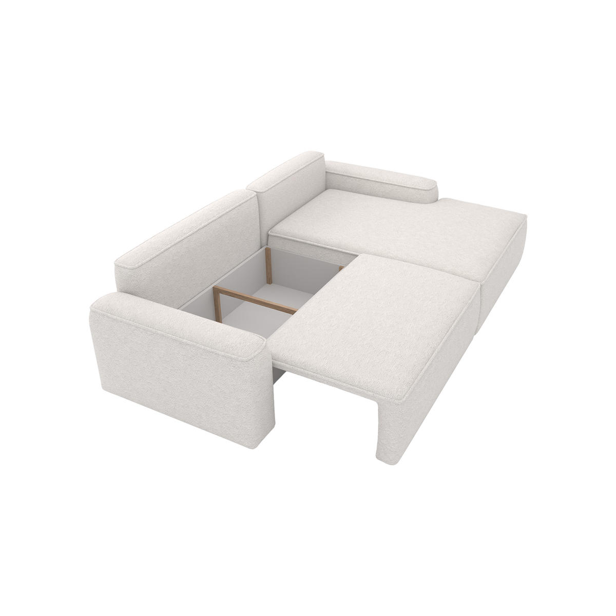 ECKSOFA OTATTI mit Schlaffunktion, Creme - Ecru, Textil (245/160cm) - Fedve