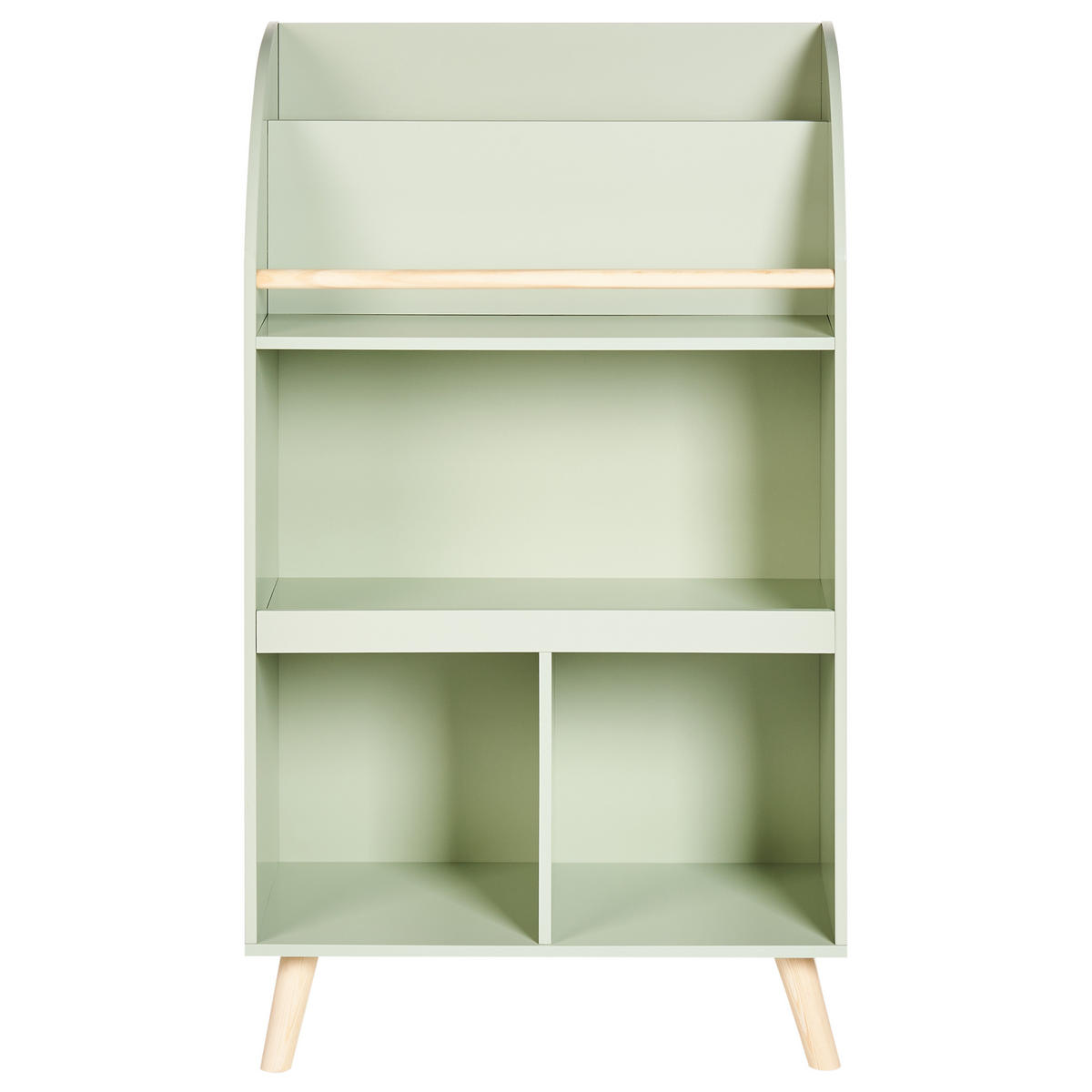BÜCHERREGAL mit 3 Ebenen 102 cm Hellgrün Liloet - Hellgrün/Braun, Holzwerkstoff (60/102/30cm) - Beliani