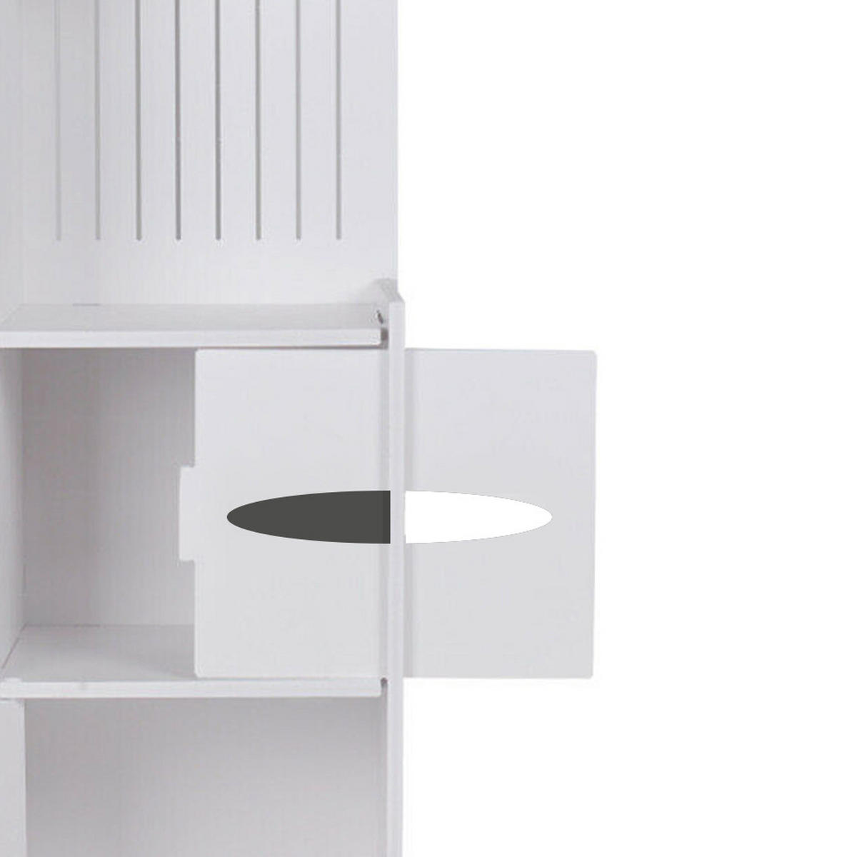 BADEZIMMERSCHRANK 25/25/120 cm 4-Stufig Freistehend Holzwerkstoff Weiß - Weiß, Holzwerkstoff (25/120/25cm) - Livingandhome