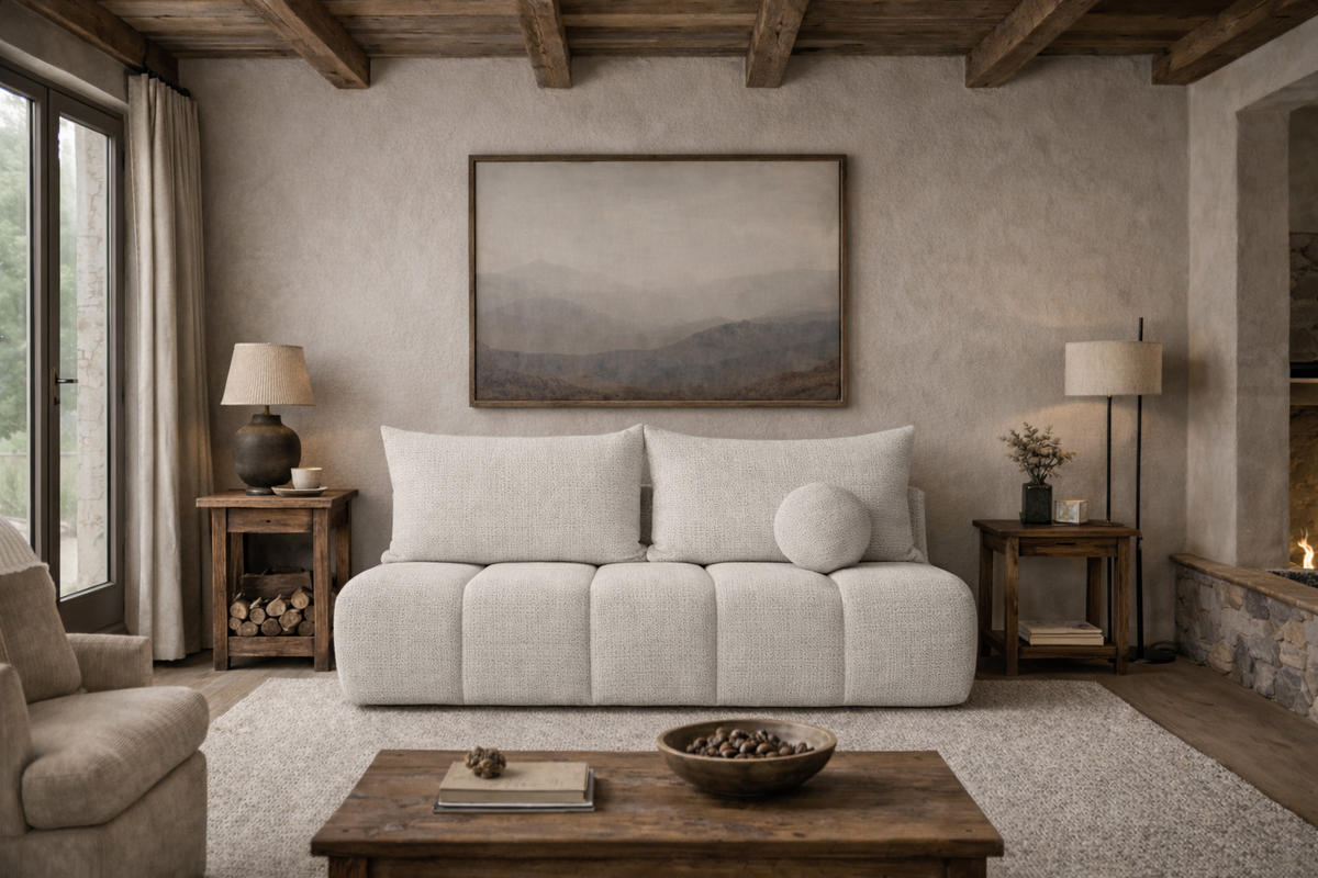 SOFA Mit Schlaffunktion Und Bettkasten, Chenille-Stoff Flow, Dunkelbeige, PIANO - Beige, Holz (207/91/103cm) - Kaiser Möbel