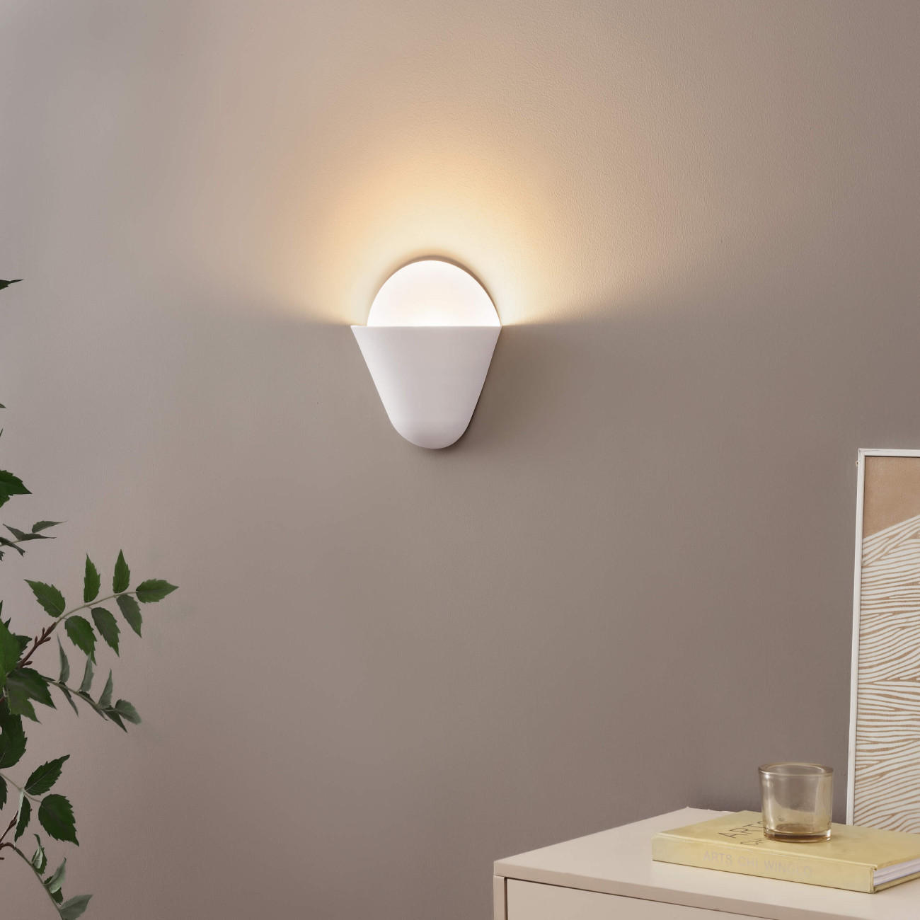 WANDLEUCHTE Flo, Weiß, 20cm - Weiß, Metall (9/20/18cm) - KOSILUM