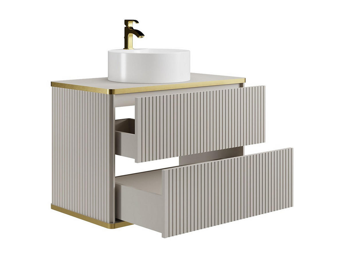 EINZELWASCHTISCH - 80 cm x 47 cm - holz - beige Keliza - Beige, Holz (80/54/47cm) - Vente-Unique