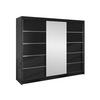 SCHWEBETÜRENSCHRANK Derby VI - Schwarz, Holzwerkstoff/Metall (200/215/58cm) - MIRJAN24