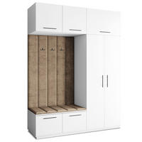 GARDEROBENSCHRANK REMA 180/240/60 cm Modern Garderobe-Set Weiß - Beige/Weiß, Holzwerkstoff (180/240/60cm) - MASSENO