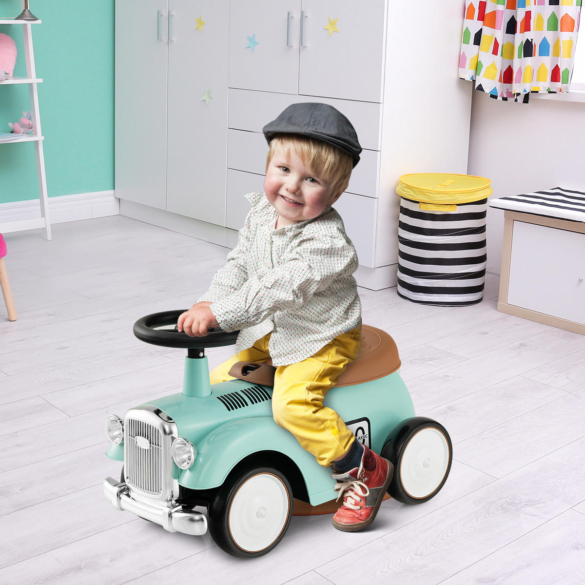 KINDERAUTO Grün - Grün, Kunststoff (27/34/58cm) - COSTWAY