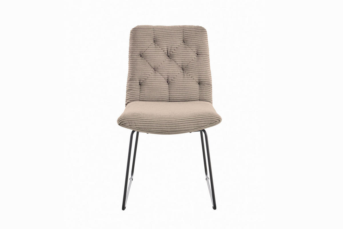 ESSZIMMERSTUHL NEW CHARME Taupe Cord - Taupe, Textil (52/87/66cm) - KAWOLA