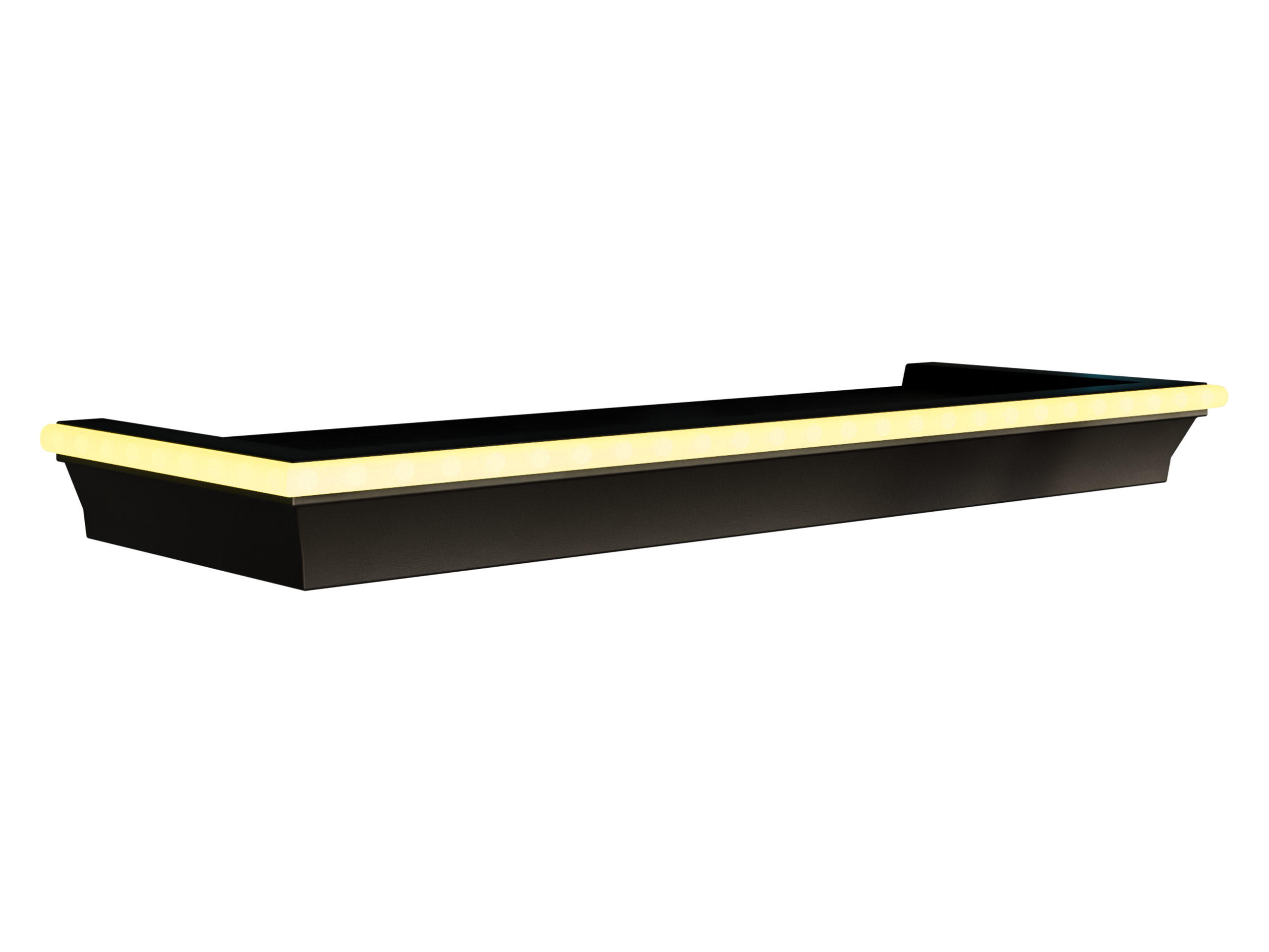 WANDREGAL Wrotyn mit Warmweißer LED Beleuchtung - Schwarz/Weiß, Kunststoff (46/5/16cm) - MIRJAN24