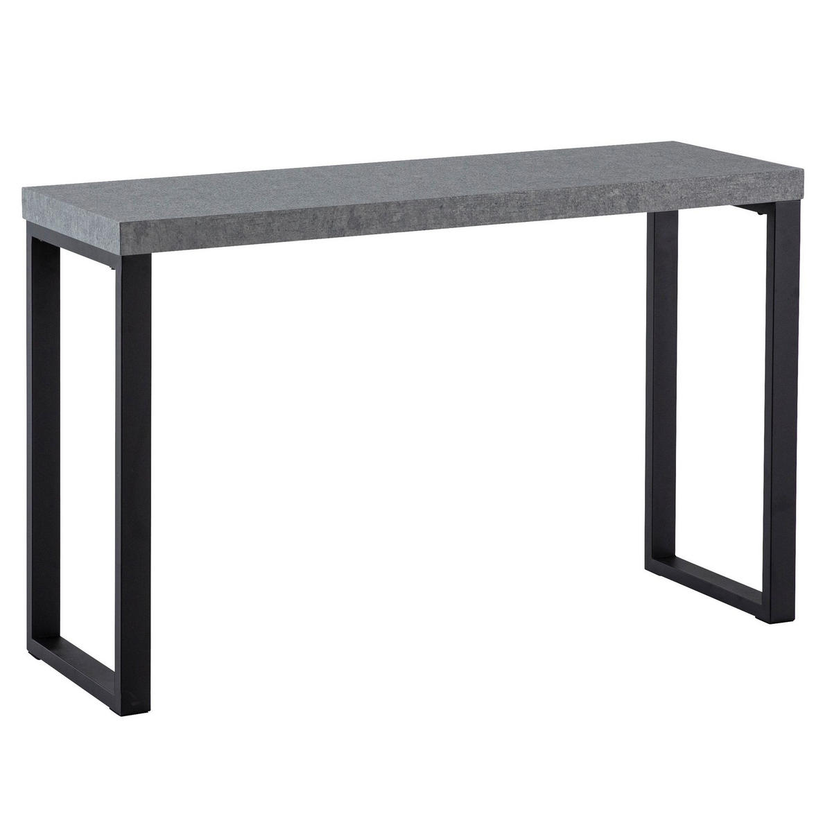 KONSOLENTISCH – Betonoptik/Schwarz, 120x40x76 cm, mit Metallbeinen, schmal - Schwarz/Grau, Holzwerkstoff/Metall (40/120/76cm) - KADIMA DESIGN