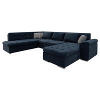 WOHNLANDSCHAFT Niko Bis Premium, Seite: Rechts - Dunkelblau/Grau, Holz/Textil (348/76/205cm) - MIRJAN24