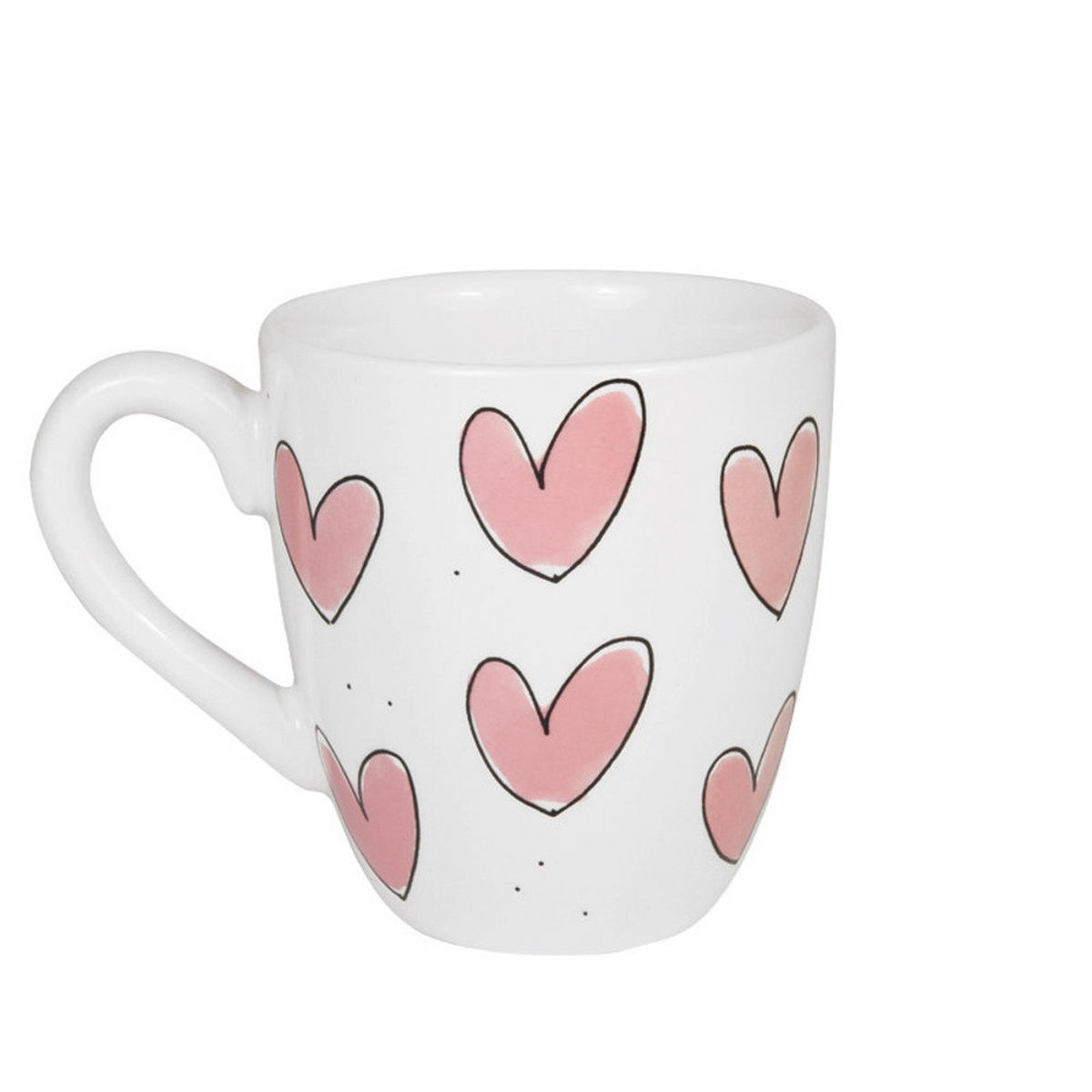 MINI-BECHER Rosa Herzen in Rosa - 200 ml - Multicolor, Keramik (0.2L) - Blond Amsterdam