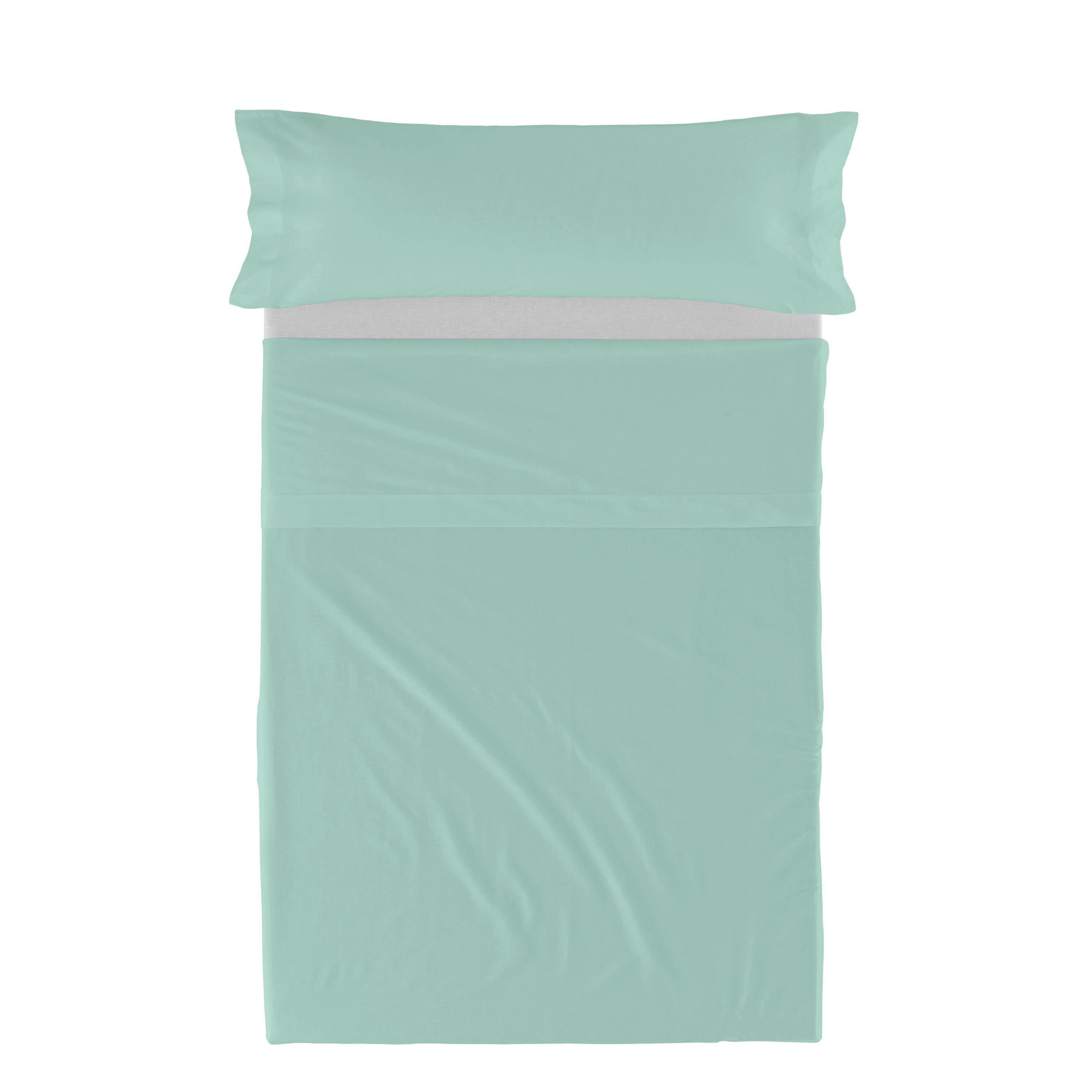 BETTWÄSCHE 2er-Set teiliges basic 180x270 cm minze - Mintgrün, Textil (180/270cm) - Happy Friday