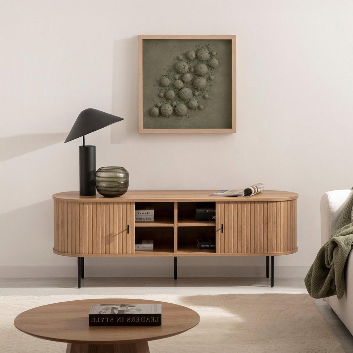 TV-ELEMENT Breda Natürlich 150 cm x 55 cm - Naturfarben, Holzwerkstoff (150/55/40cm) - Klast Home