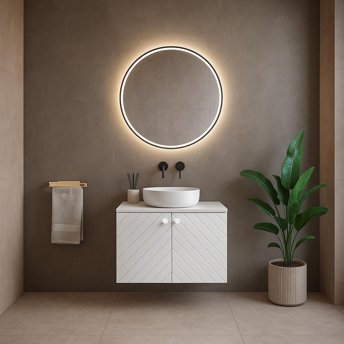 WASCHBECKENUNTERSCHRANK Orlando 2 Türe Weiß Matt - 80 x 47 x 61 cm - Weiß, Holz (80/46/44cm) - Badplaats