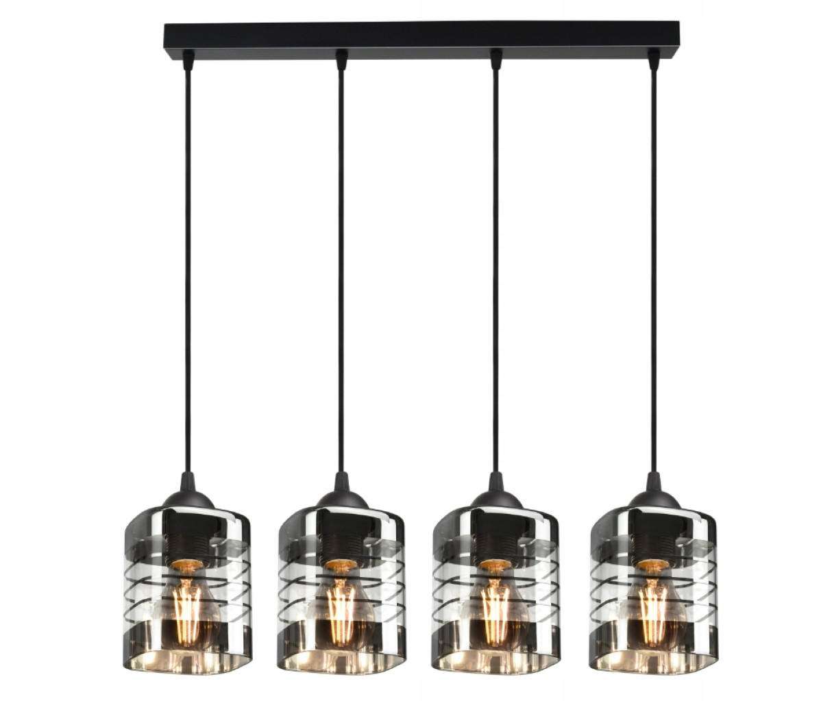 PENDELLEUCHTE TRAGLAS - Transparent/Schwarz, Glas/Metall (10/65/80cm) - kiki design