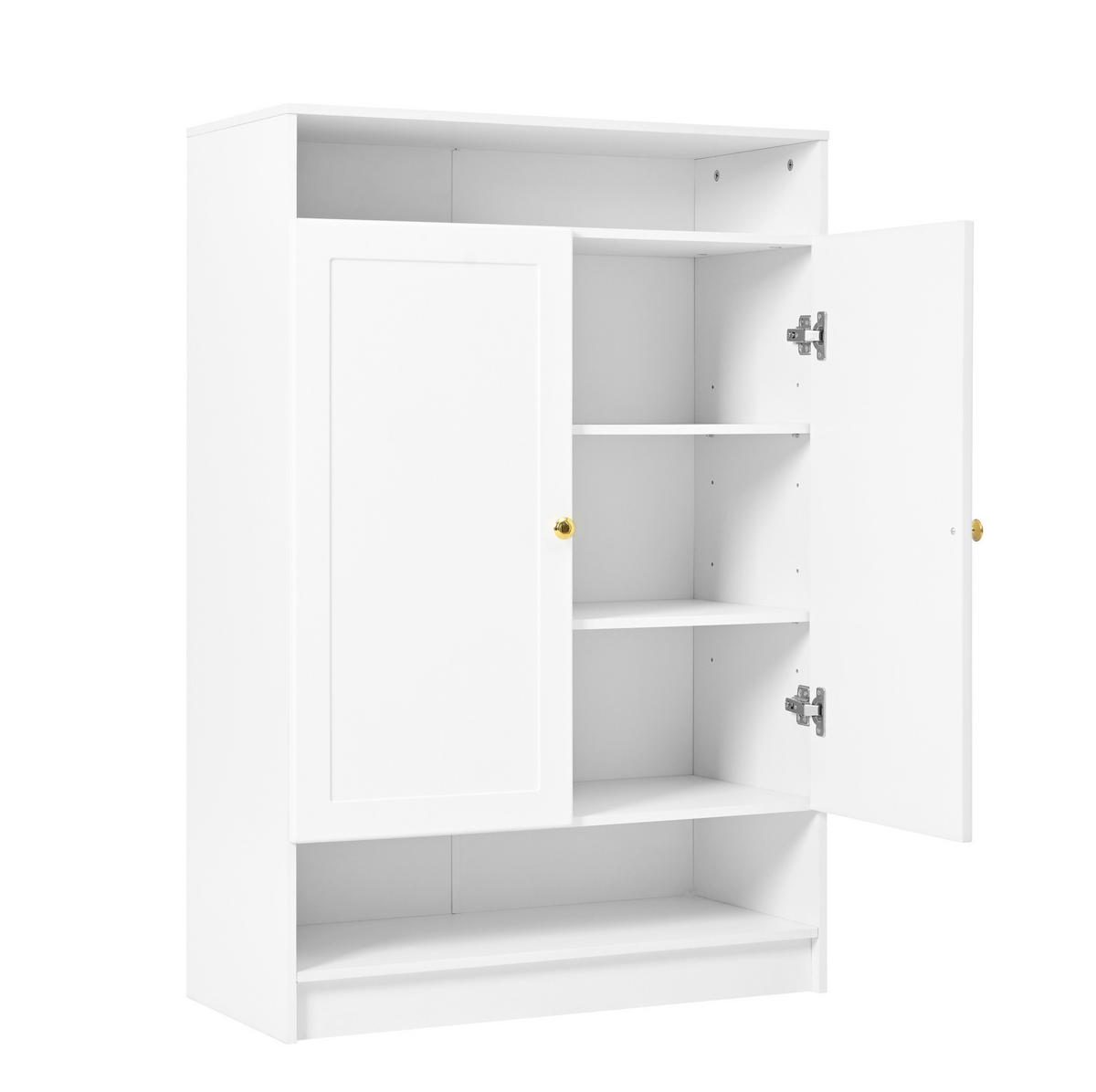 SCHUHSCHRANK 146/34/109 cm in Weiß mit 2 Türen und höhenverstellbaren Böden - Weiß, Holzwerkstoff (146/109/34cm) - BEAOK