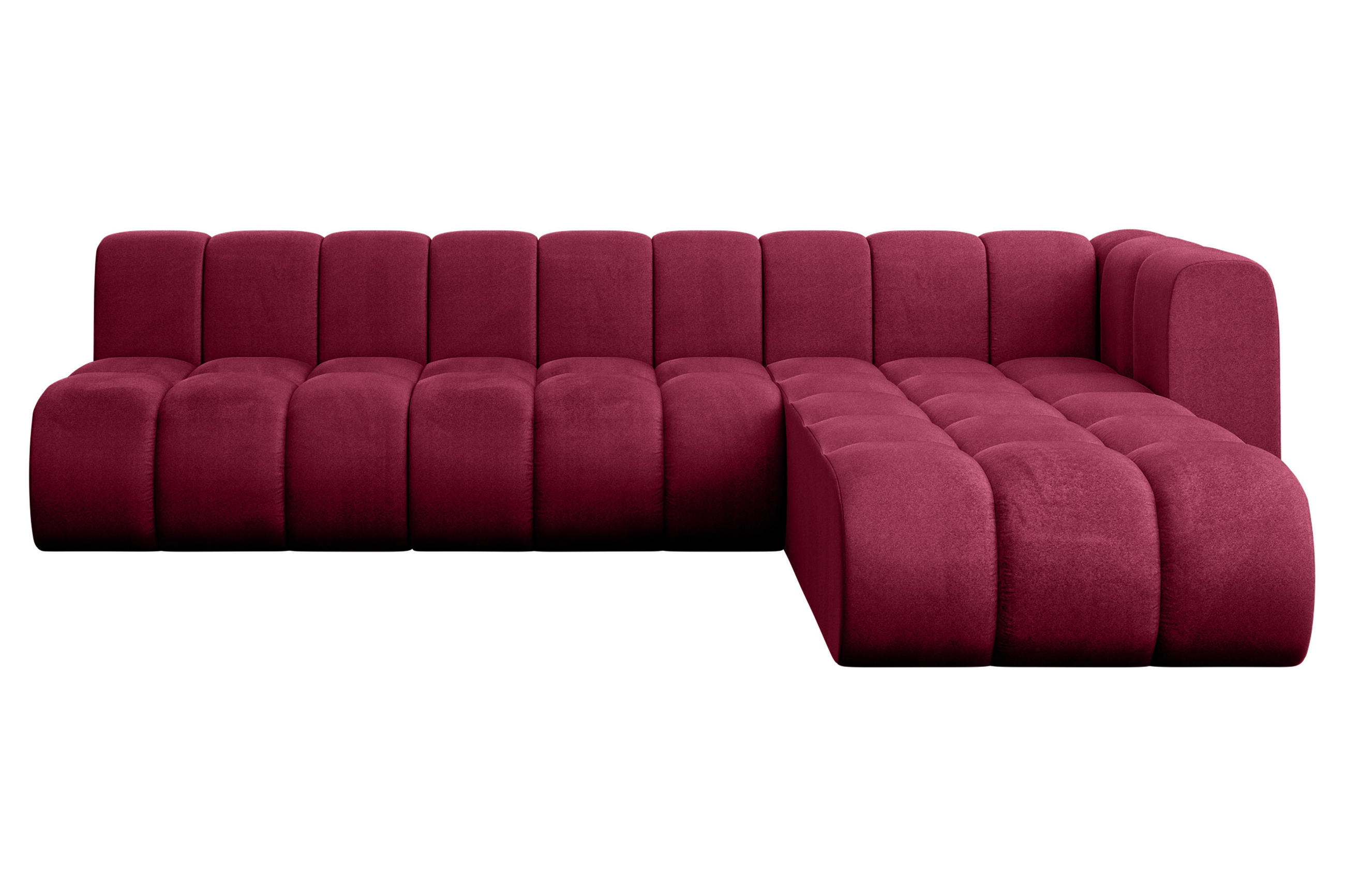 ECKSOFA modulares Sofa Darnel-L2 - 296x177x70 cm Bordeauxrot - Bordeaux, Holzwerkstoff/Textil (296/177cm) - ALTDECOR