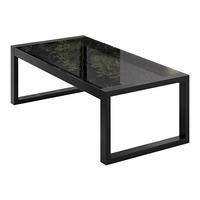 ZAHRADNÍ stůl Stella z tvrzeného skla s kovovými nohami, 110 cm, černý - černá, kov (55/110/42cm) - Beautysofa