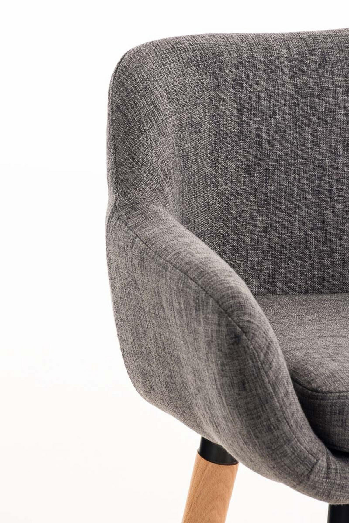 BARHOCKER Grande, Gestell Holz, Stoff Hellgrau - Braun/Grau, Holz/Textil (55/99/46cm) - TPFLiving