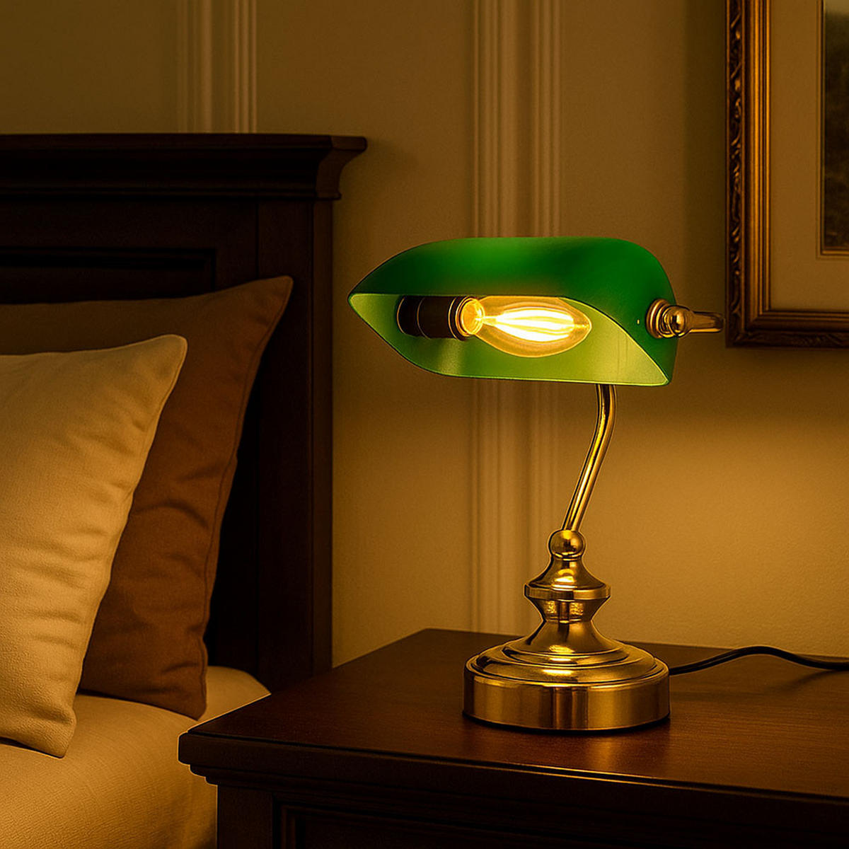 LED TISCHLEUCHTE Messing Grün - Grün, Metall (19/16.5/24cm) - Globo Lighting