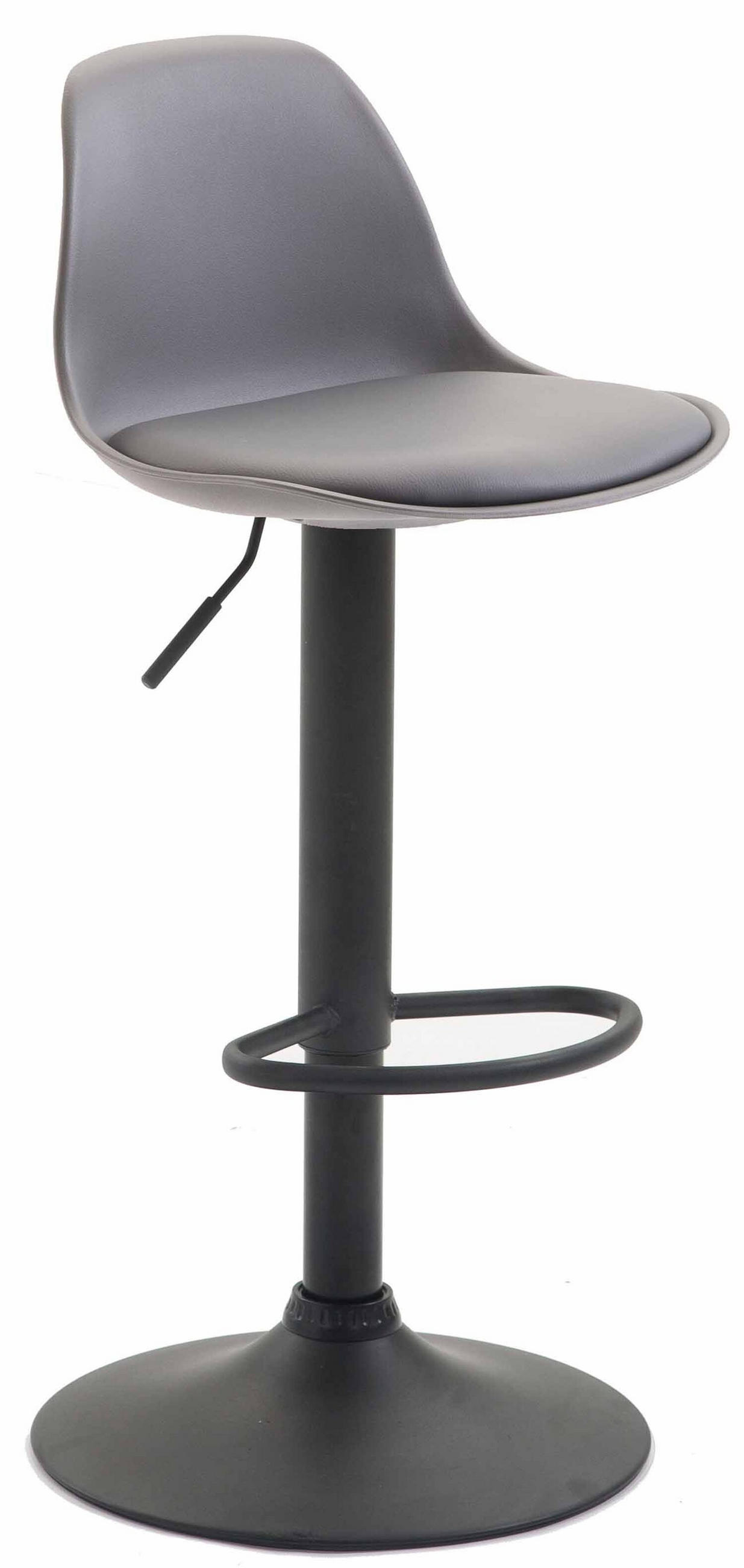 BARHOCKER Kilian, Gestell schwarz, Kunstleder Grau - Schwarz/Grau, Kunststoff/Textil (39/100/43cm) - TPFLiving