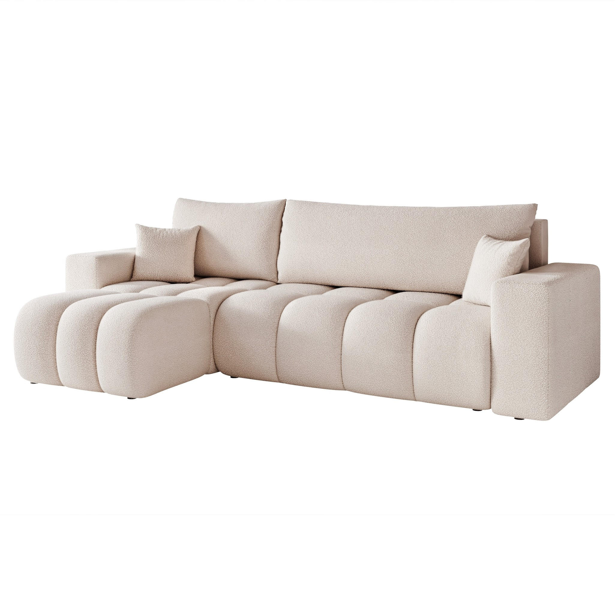 ECKSOFA Anabel Mit Schlaffunktion - Creme, Holzwerkstoff/Textil (248/145cm) - Fun Möbel