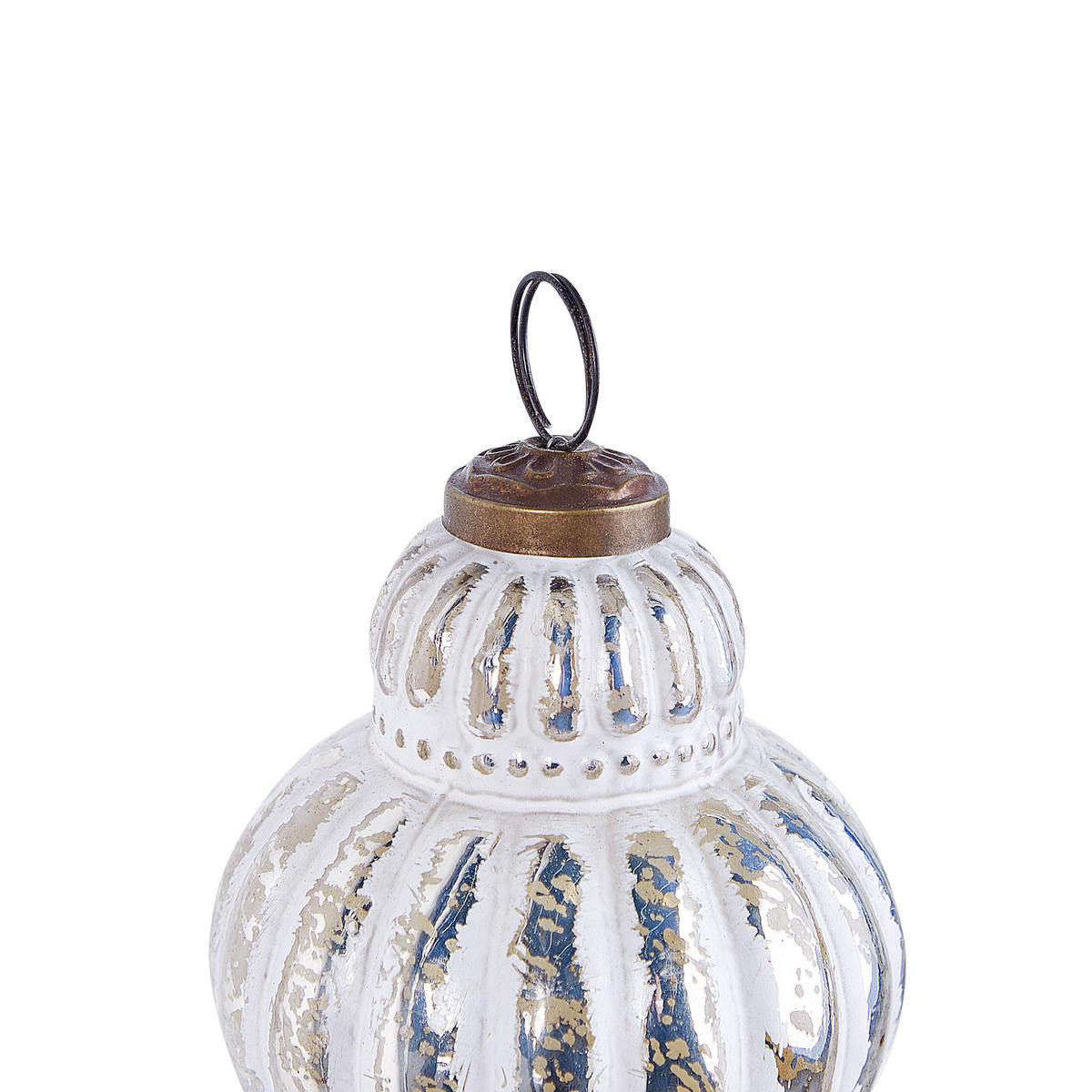 WEIHNACHTSBAUMKUGELN 11/14 cm Silber Cremeux - Silberfarben, Glas (10/14/10cm) - Beliani