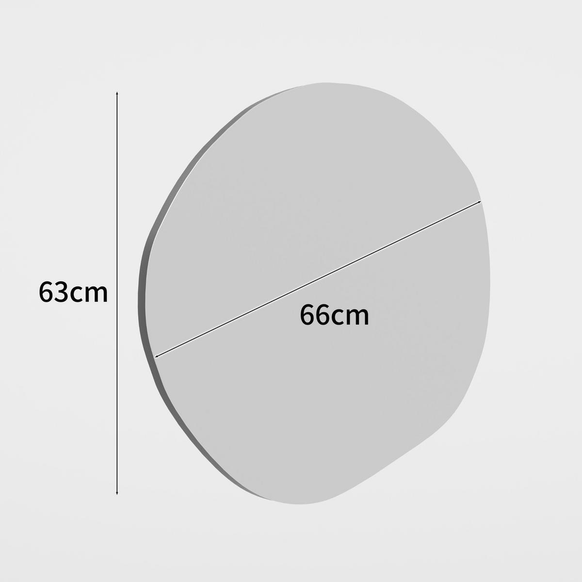 SPIEGEL ASYMMETRISCH, 66x63cm - Schwarz, Glas/Metall (63/4/66cm) - Albatros