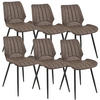ESSZIMMERSTUHL Mendoza 6er Set - Braun, Leder (58/77/46cm) - [en.casa]