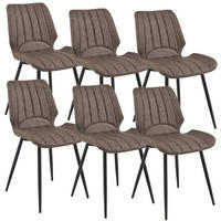 ESSZIMMERSTUHL Mendoza 6er Set - Braun, Leder (58/77/46cm) - [en.casa]