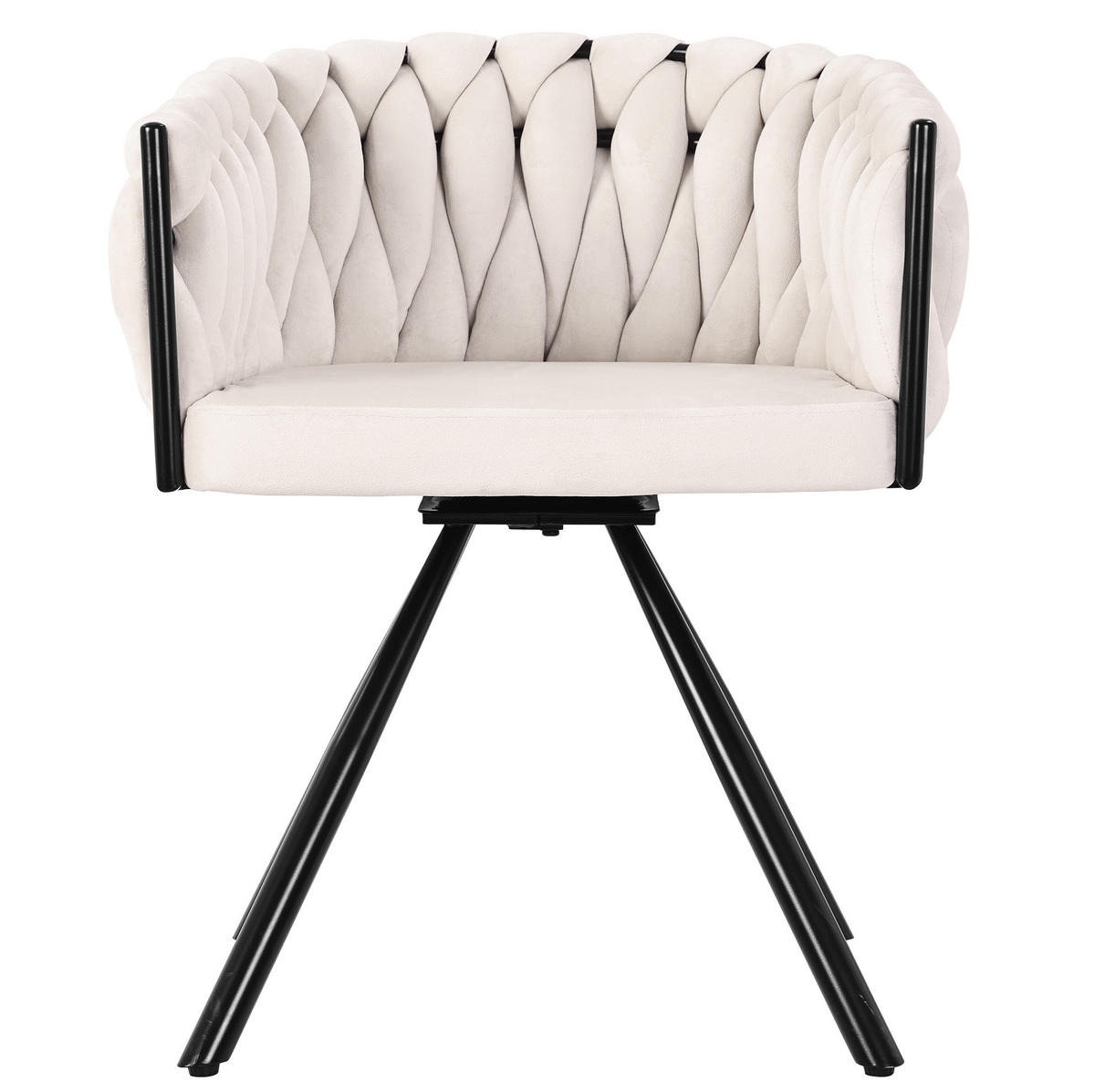 ESSZIMMERSTUHL 2er-Set Beige mit 360°-Drehfunktion - Beige, Textil (59/72/54cm) - MIVRAY