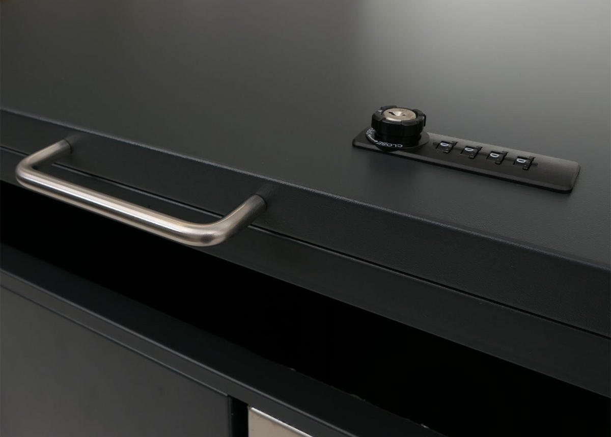 MÜLLTONNENBOX 4er mit Deckel HxBxT 122x250x84cm Anthrazit Holzoptik dunkel - Anthrazit, Metall (250/122/84cm) - PROREGAL