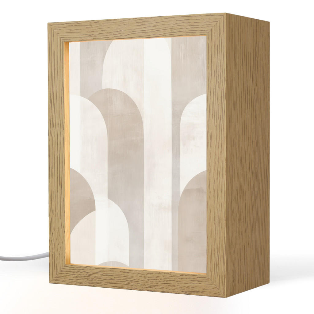 OnlyWow STOLNÍ LAMPA Abstraktní oblouky - Moderní - Béžová 15x20 cm